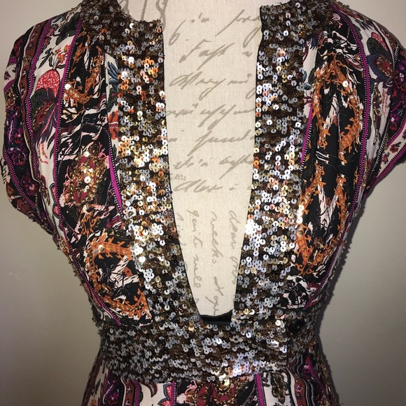 GUC 💜 DIANE VON FURSTENBERG | Pink Gold SilkDress - Picture 3 of 8